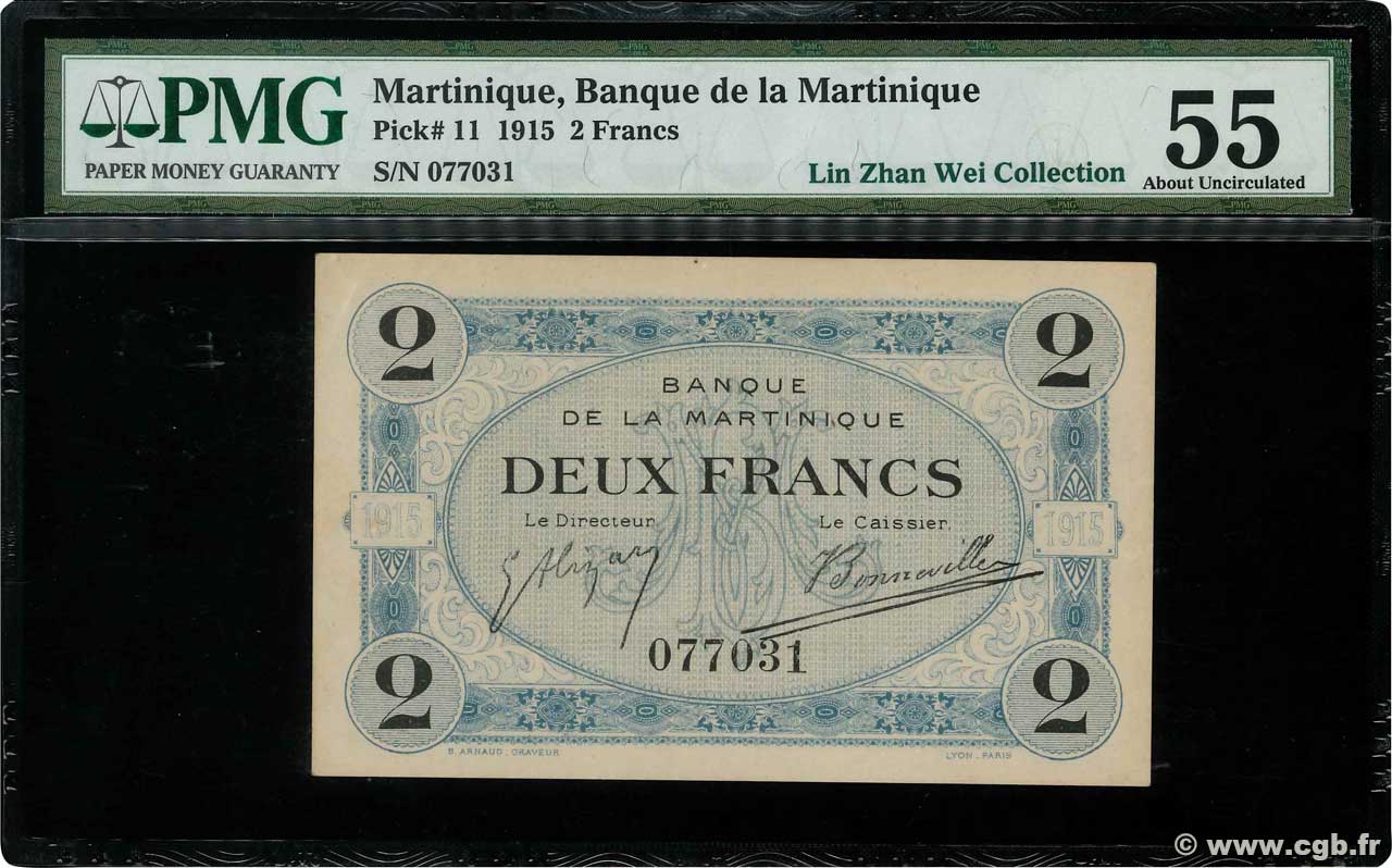 2 Francs MARTINIQUE  1915 P.11 SPL