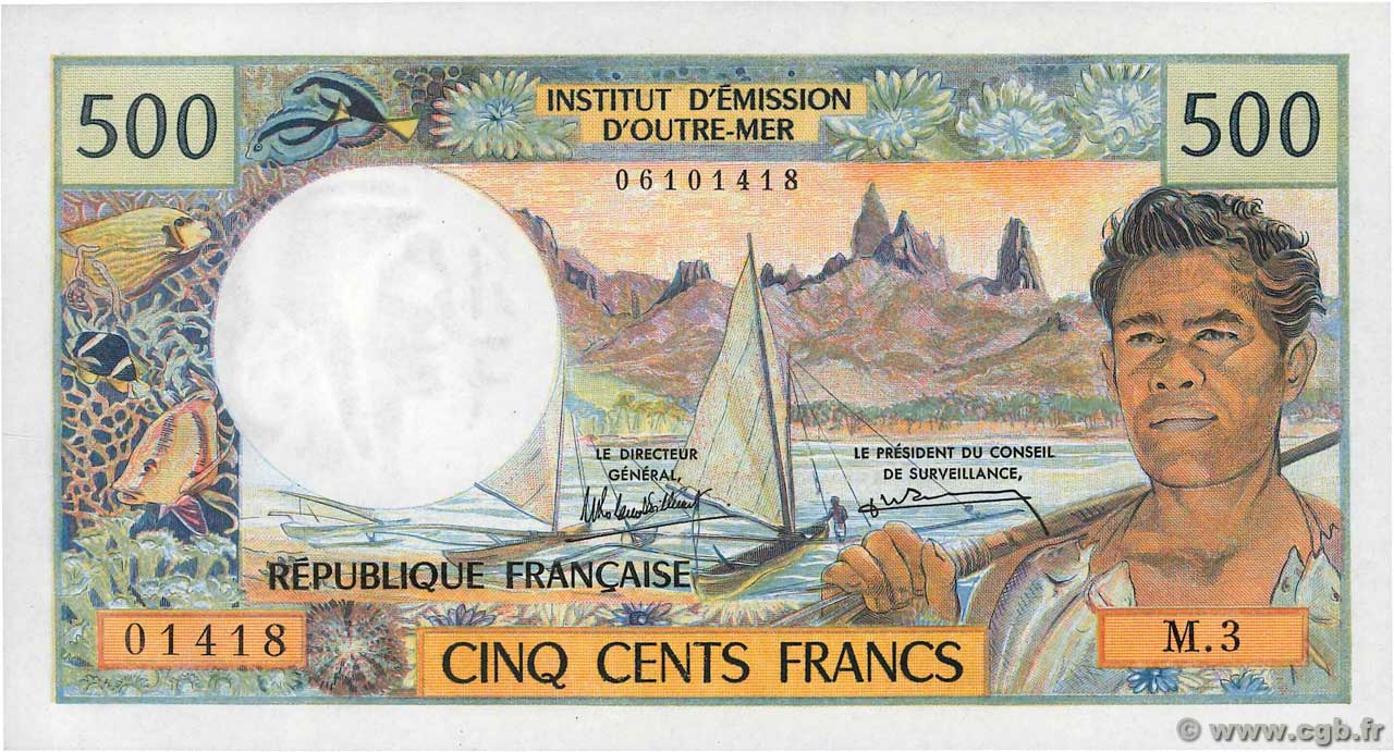 500 Francs TAHITI  1985 P.25d SC+