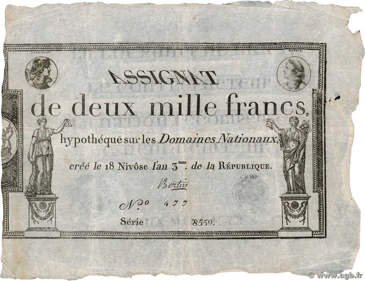2000 Francs FRANCIA  1795 Ass.51a BC+
