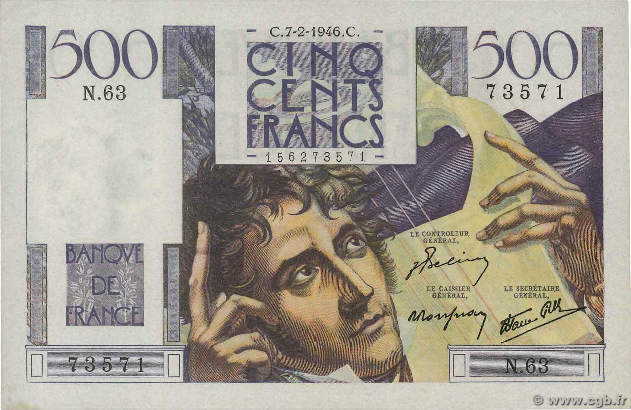 500 Francs CHATEAUBRIAND FRANCIA  1946 F.34.04 q.FDC