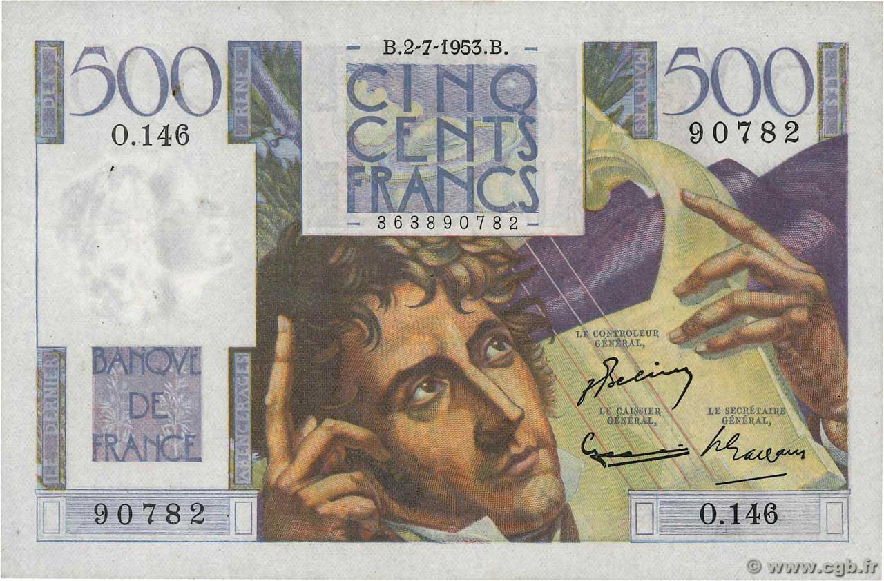 500 Francs CHATEAUBRIAND FRANCE  1953 F.34.13 VF+