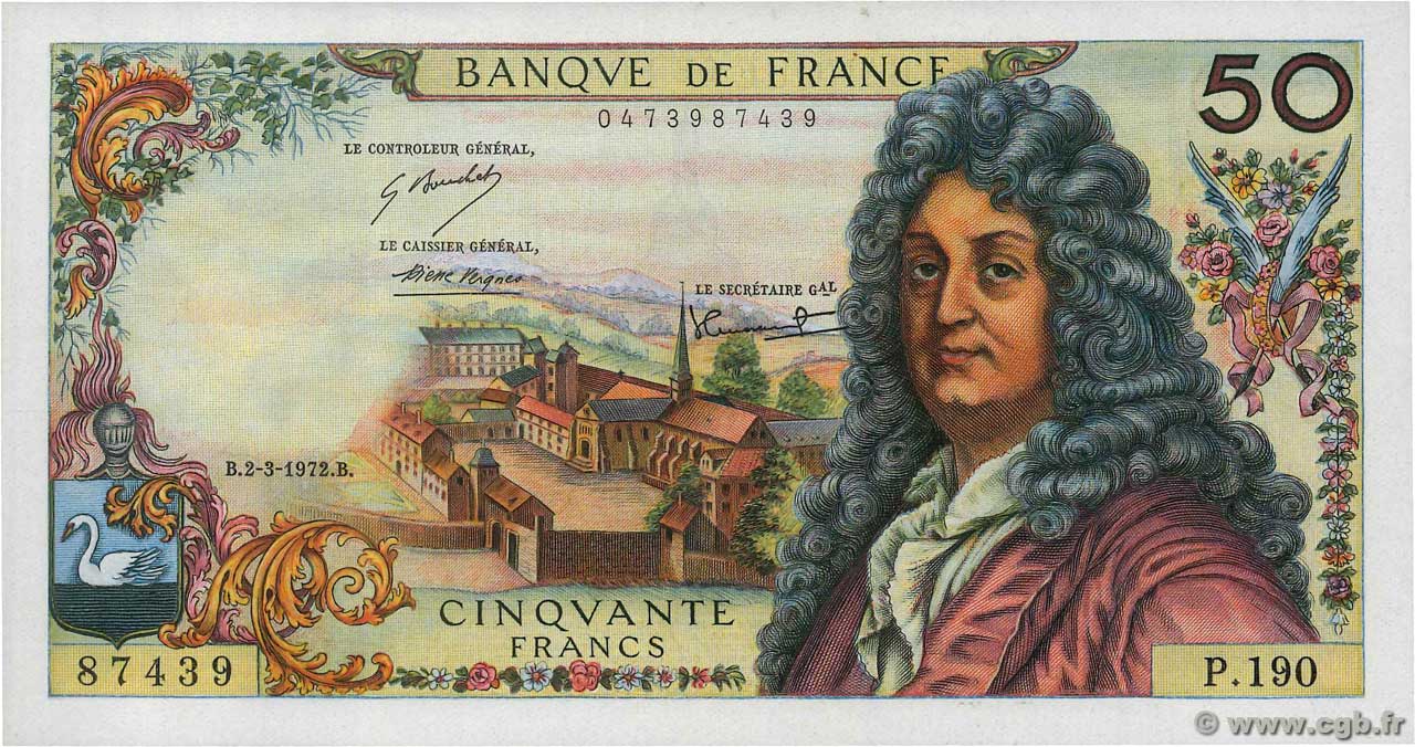50 Francs RACINE FRANCIA  1972 F.64.20 SC+
