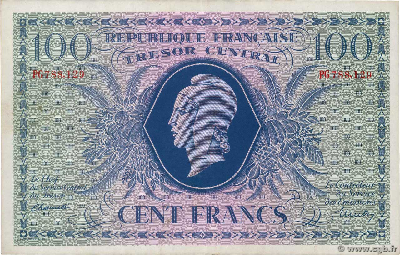 100 Francs MARIANNE FRANCE  1943 VF.06.01a pr.SPL