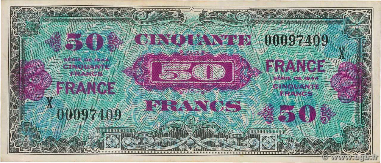 50 Francs FRANCE FRANCE  1945 VF.24.04 XF