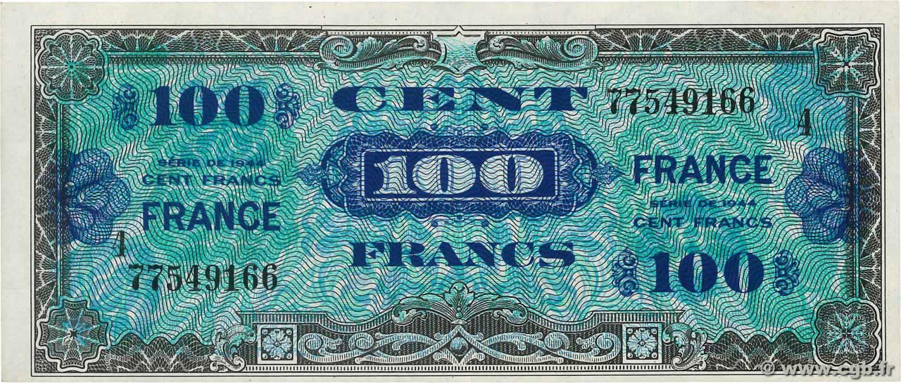 100 Francs FRANCE Fauté FRANCIA  1945 VF.25.04 FDC
