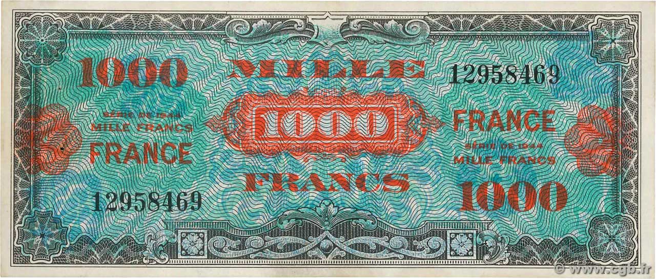 1000 Francs FRANCE FRANCIA  1945 VF.27.01 q.AU