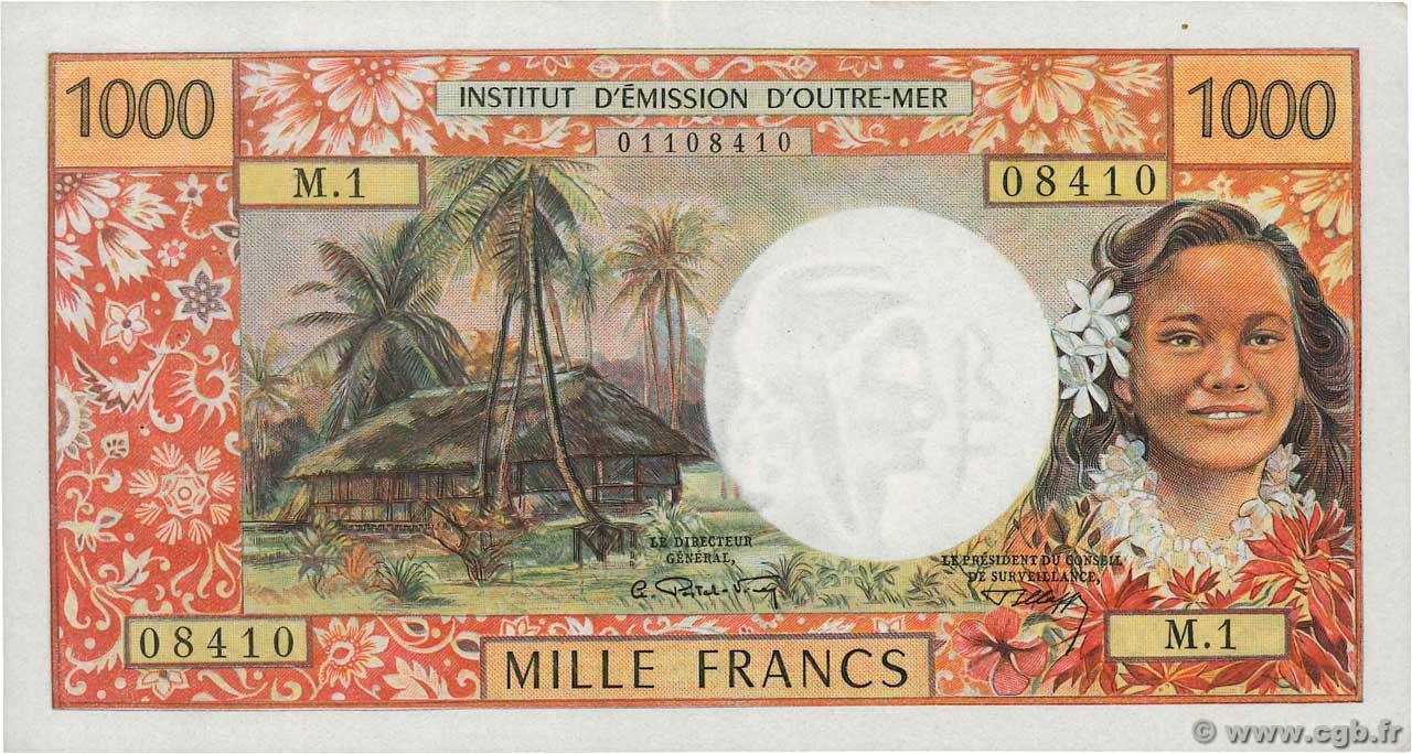 1000 Francs NOUVELLE CALÉDONIE  1969 P.61 MBC+