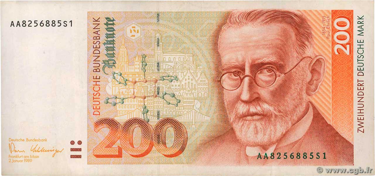 200 Deutsche Mark GERMAN FEDERAL REPUBLIC  1989 P.42 MBC