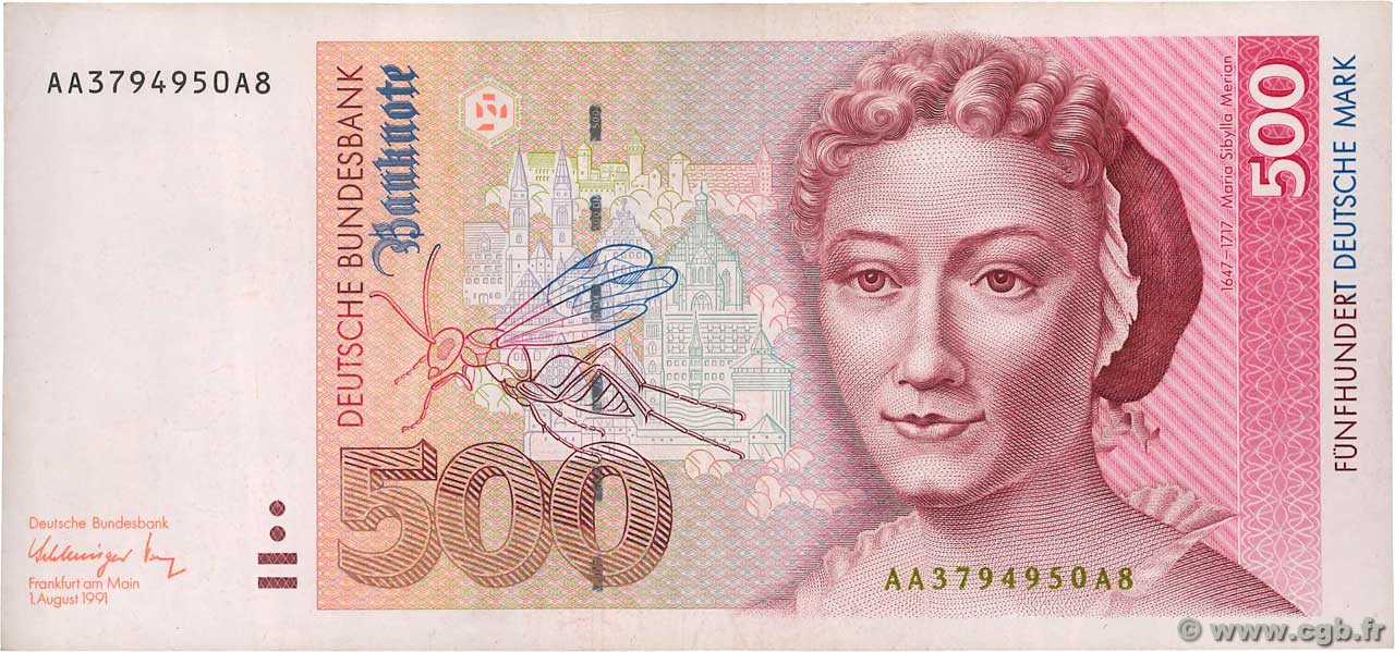 500 Deutsche Mark GERMAN FEDERAL REPUBLIC  1991 P.43a VF