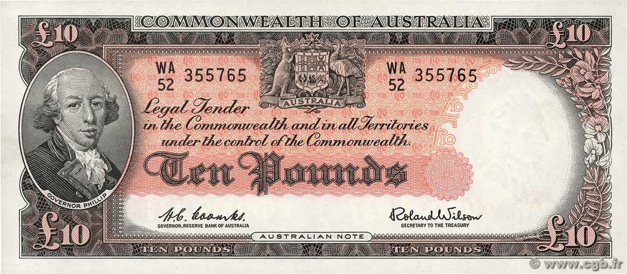 10 Pounds AUSTRALIEN  1961 P.36a fST