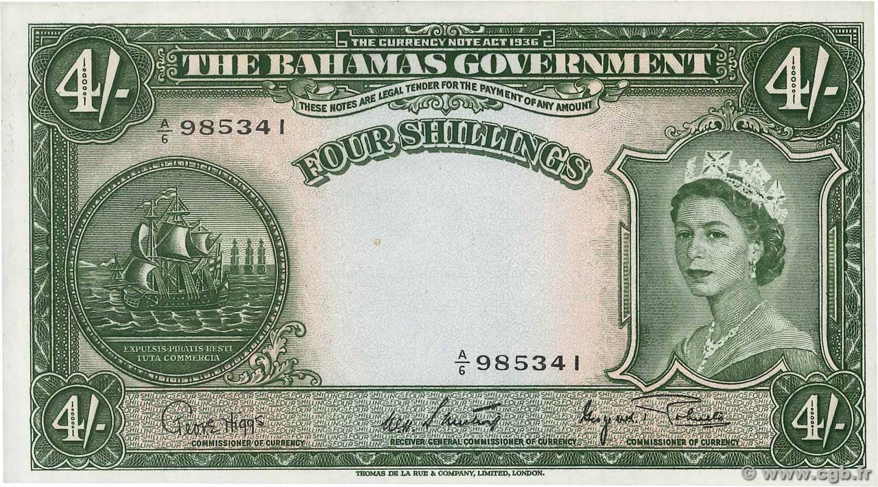 4 Shillings BAHAMAS  1963 P.13d SC