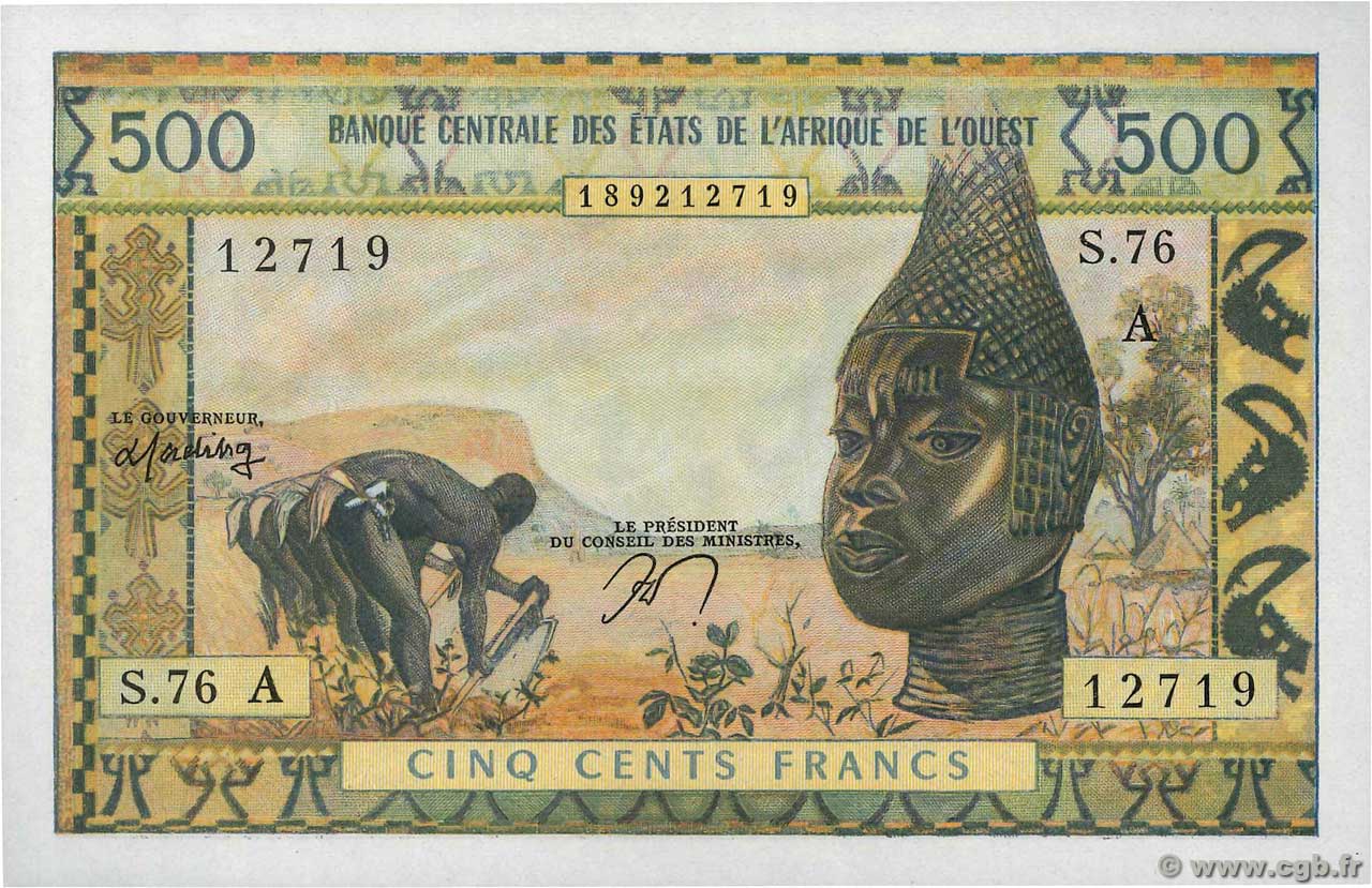500 Francs WEST AFRICAN STATES  1970 P.102Am UNC-