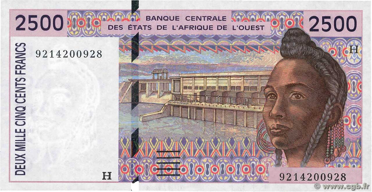 2500 Francs ÉTATS DE L AFRIQUE DE L OUEST  1992 P.612Ha NEUF