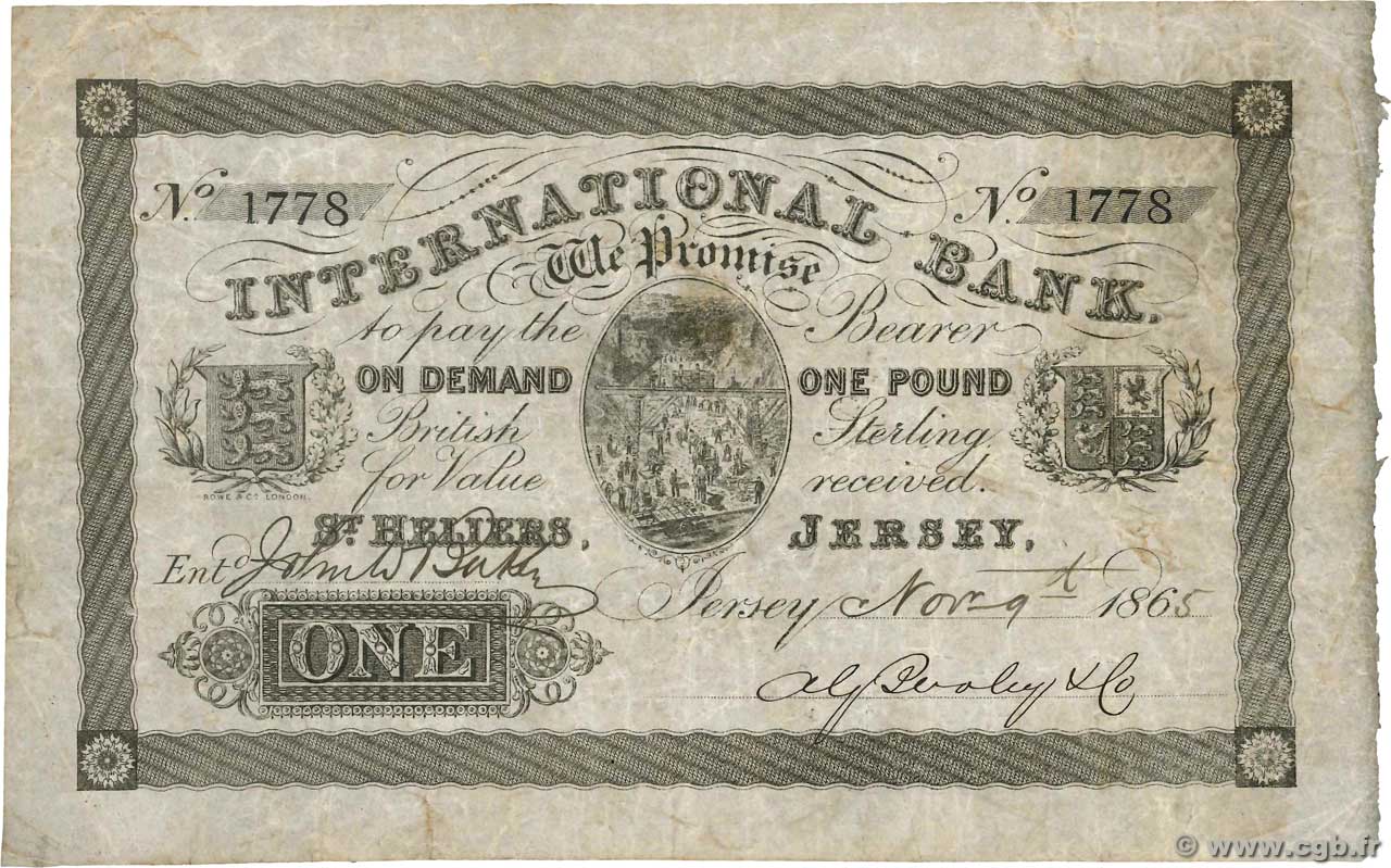 1 Pound JERSEY  1865 PS.161 TB
