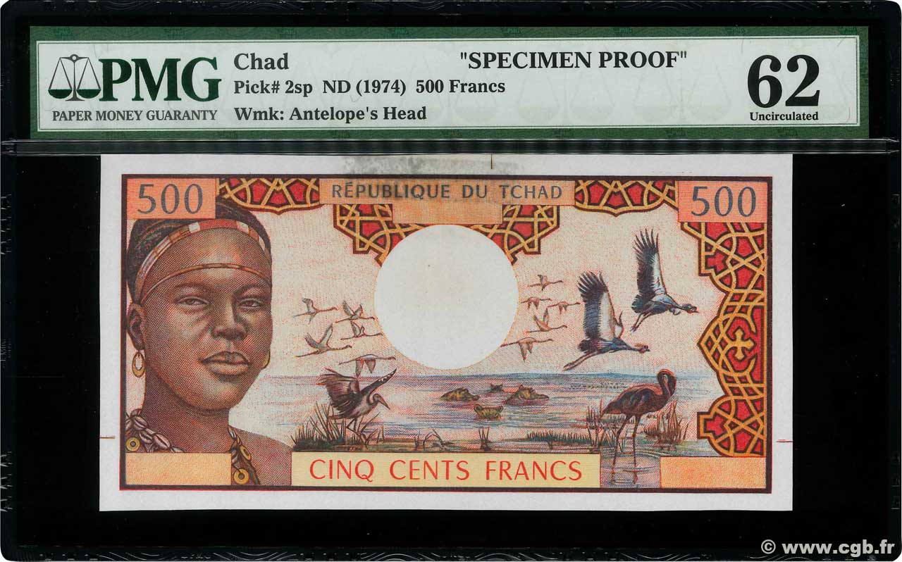 500 Francs Épreuve CHAD  1973 P.02a SC
