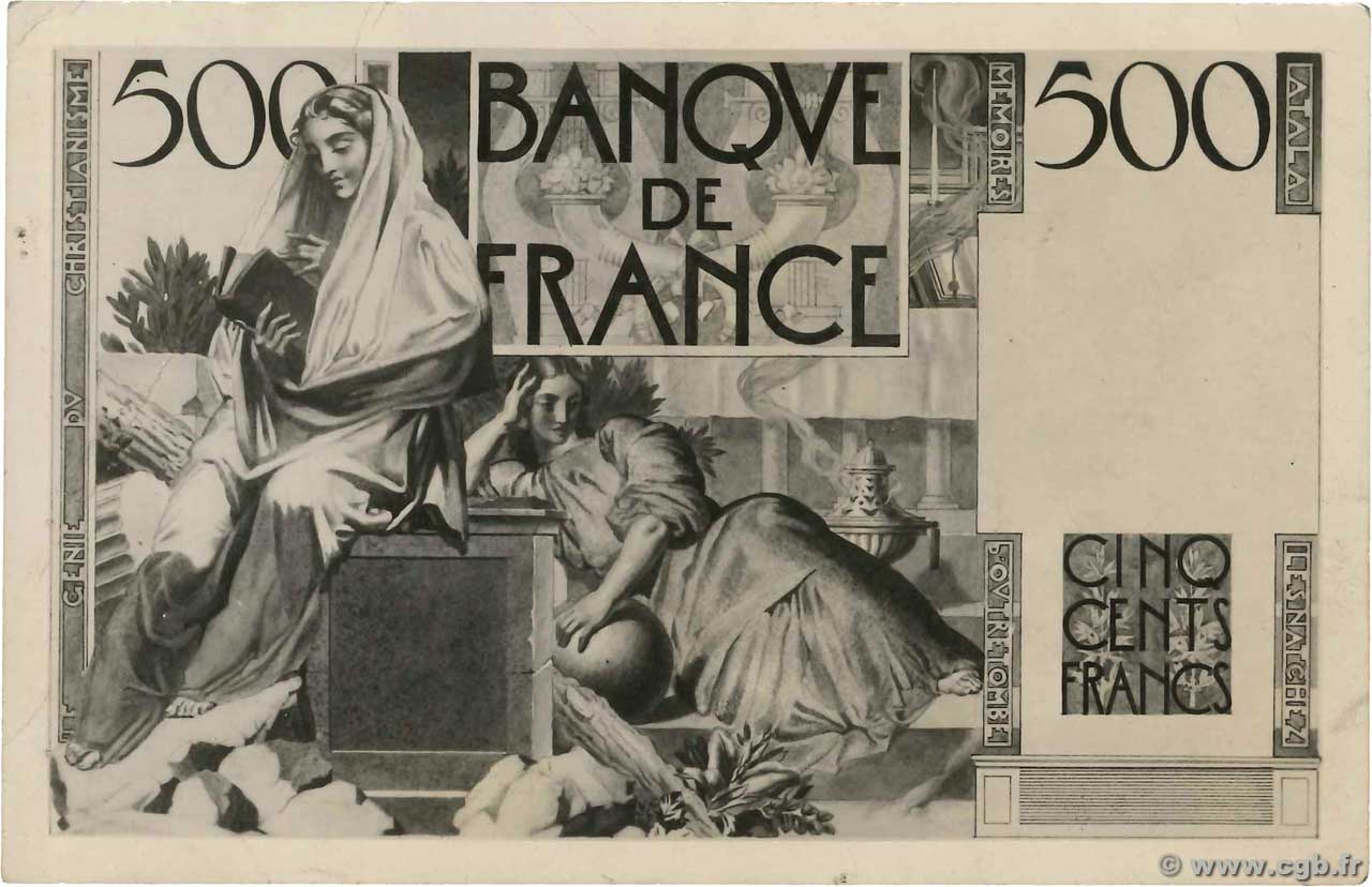 500 Francs CHATEAUBRIAND Photo FRANCIA  1945 F.34.00p BB