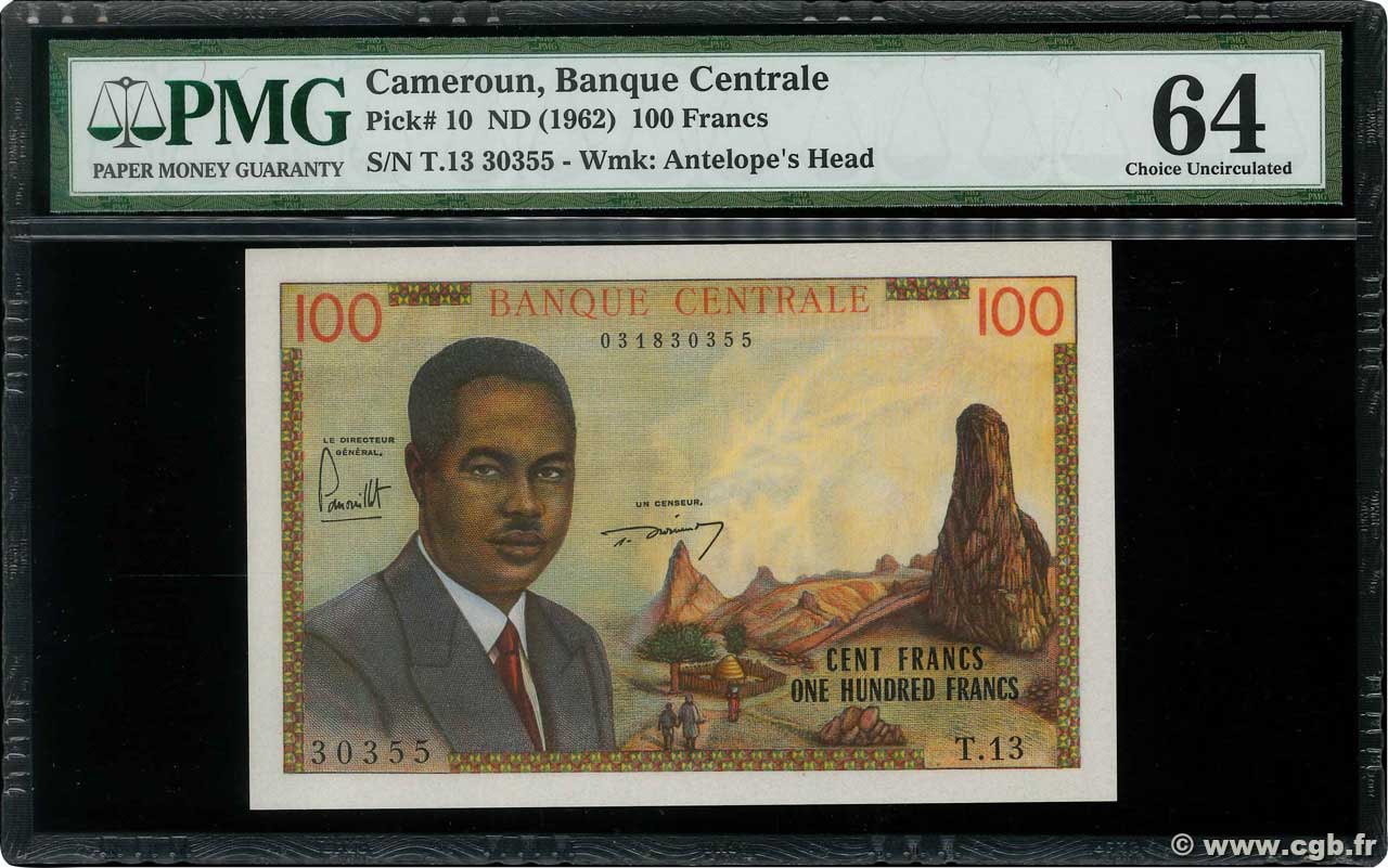 100 Francs CAMERUN  1962 P.10a AU