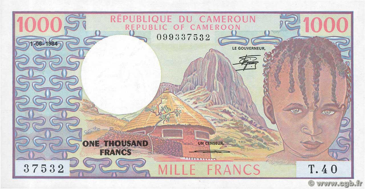 1000 Francs CAMEROON  1984 P.21 UNC-