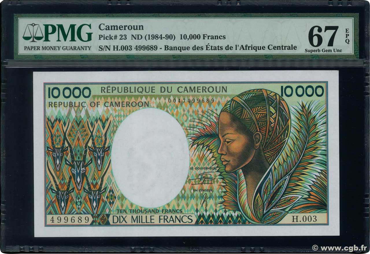 10000 Francs CAMEROON  1990 P.23 UNC