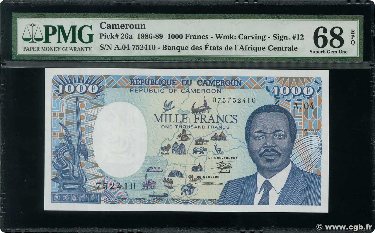 1000 Francs CAMEROUN  1987 P.26a NEUF