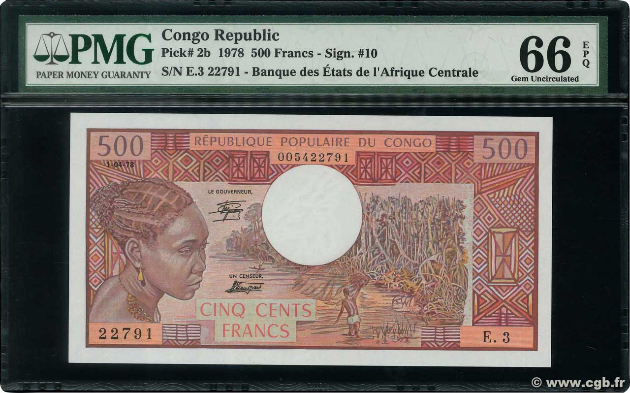 500 Francs CONGO  1978 P.02b ST