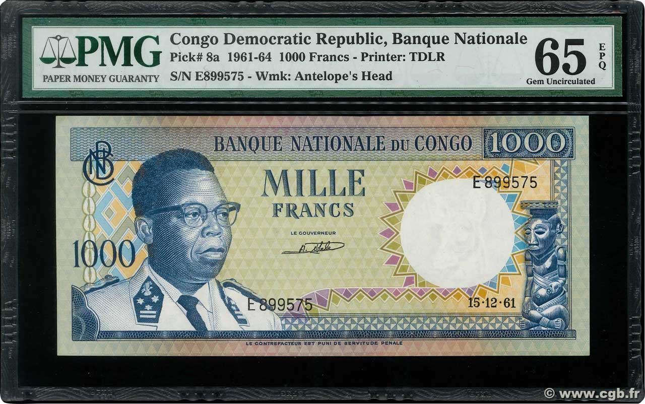 1000 Francs CONGO REPUBLIC 1961 P.008a 4450109 Banknotes