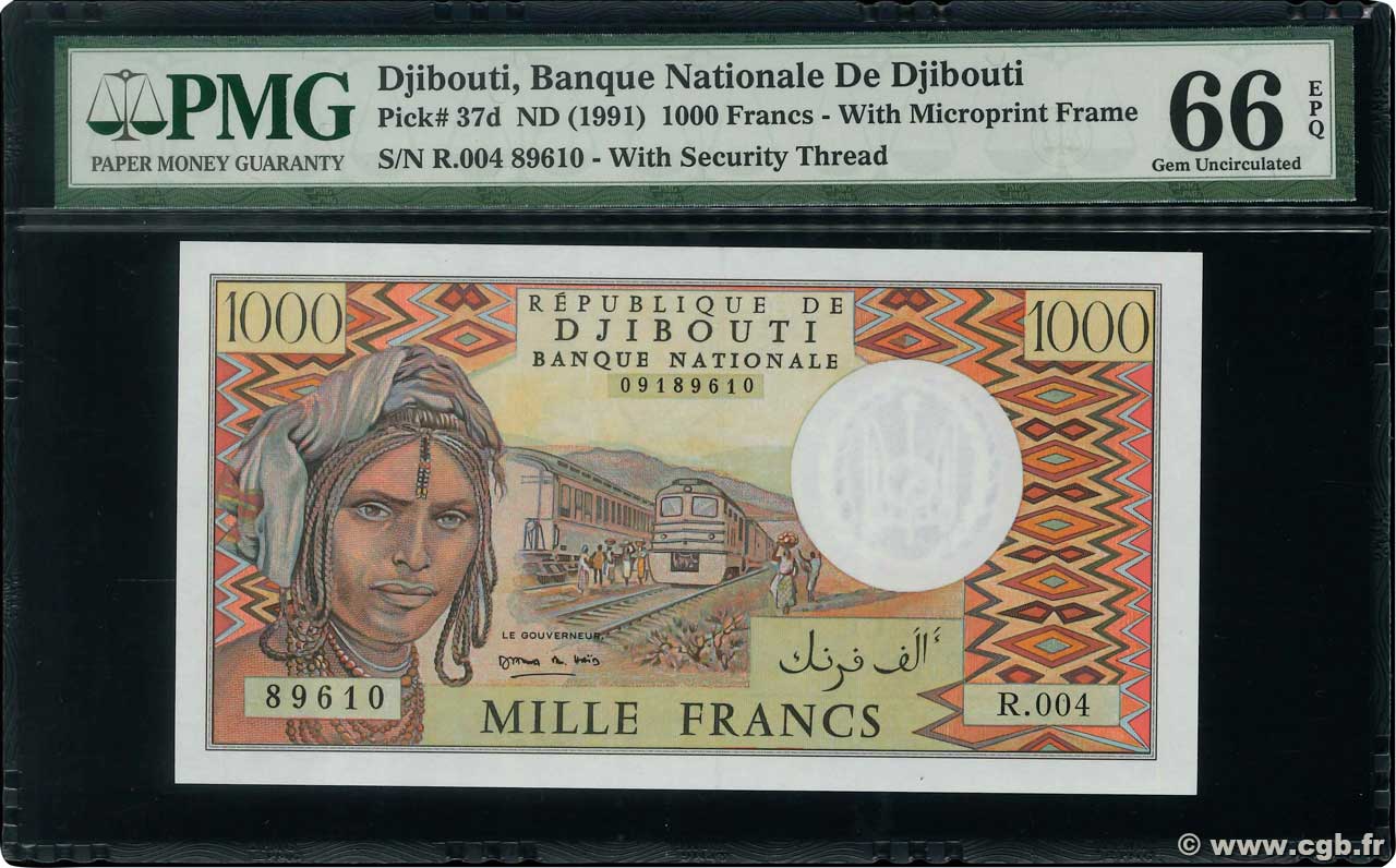 1000 Francs DJIBUTI  1988 P.37d FDC