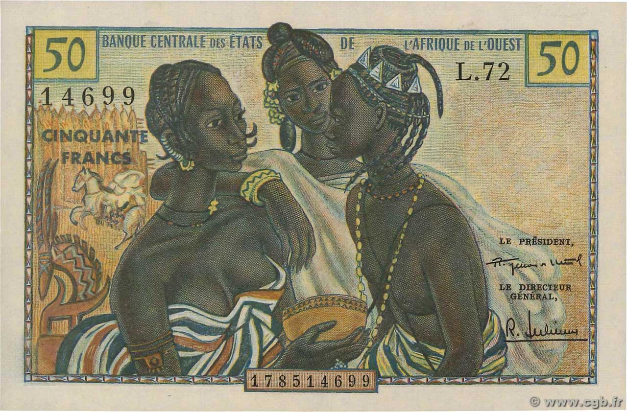 50 Francs ÉTATS DE L AFRIQUE DE L OUEST  1958 P.001 pr.NEUF