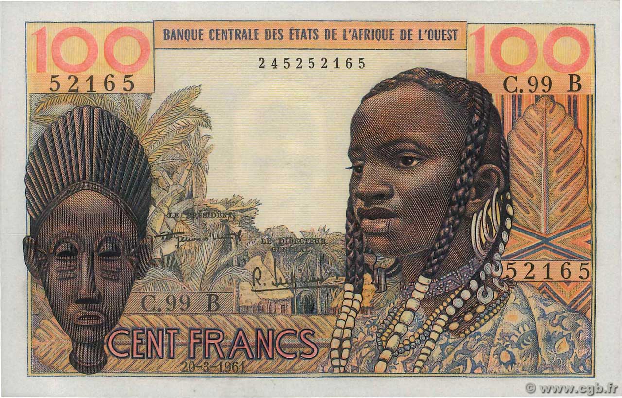 100 Francs ÉTATS DE L AFRIQUE DE L OUEST  1961 P.201Ba pr.NEUF