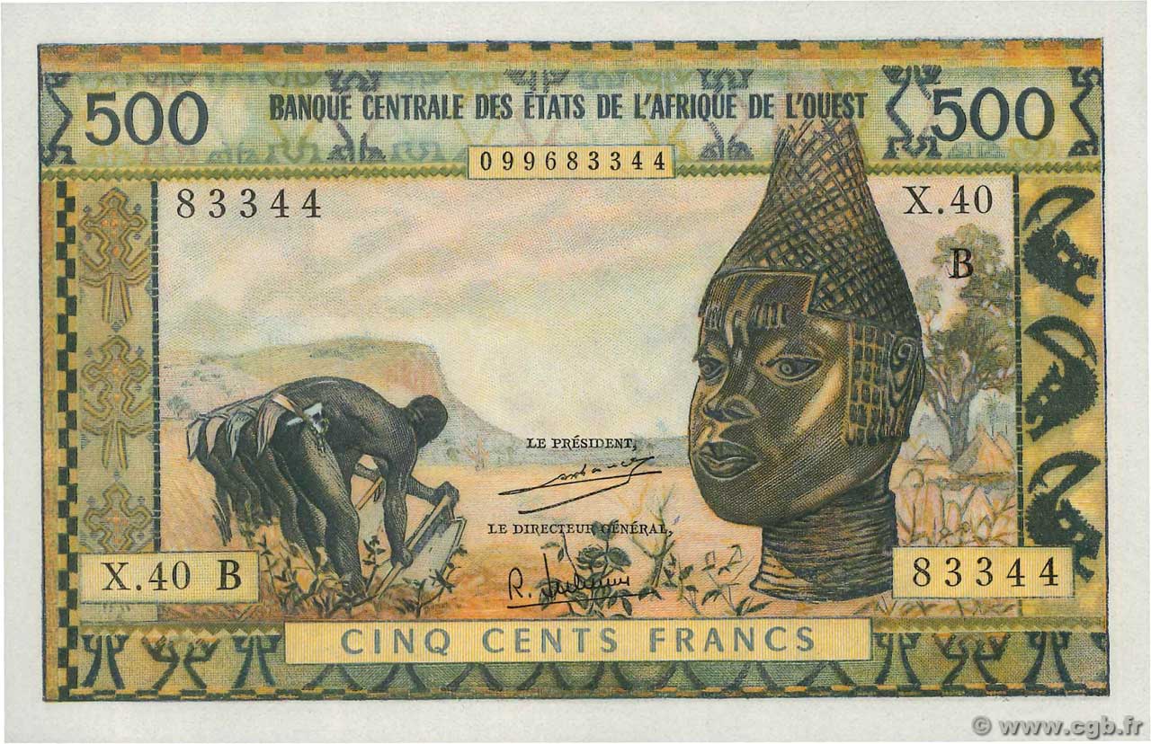 500 Francs ÉTATS DE L AFRIQUE DE L OUEST  1970 P.202Bh pr.NEUF