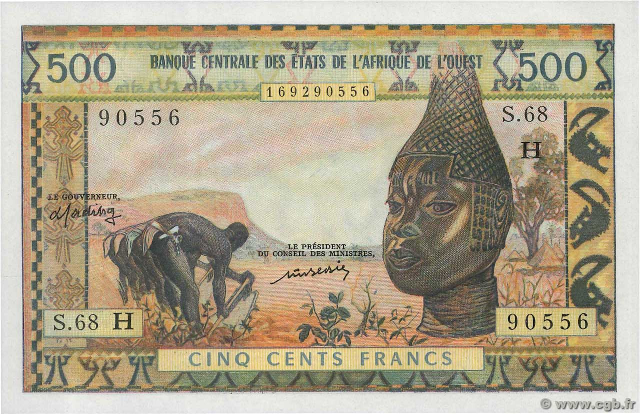 500 Francs WEST AFRIKANISCHE STAATEN  1977 P.602Hm fST+