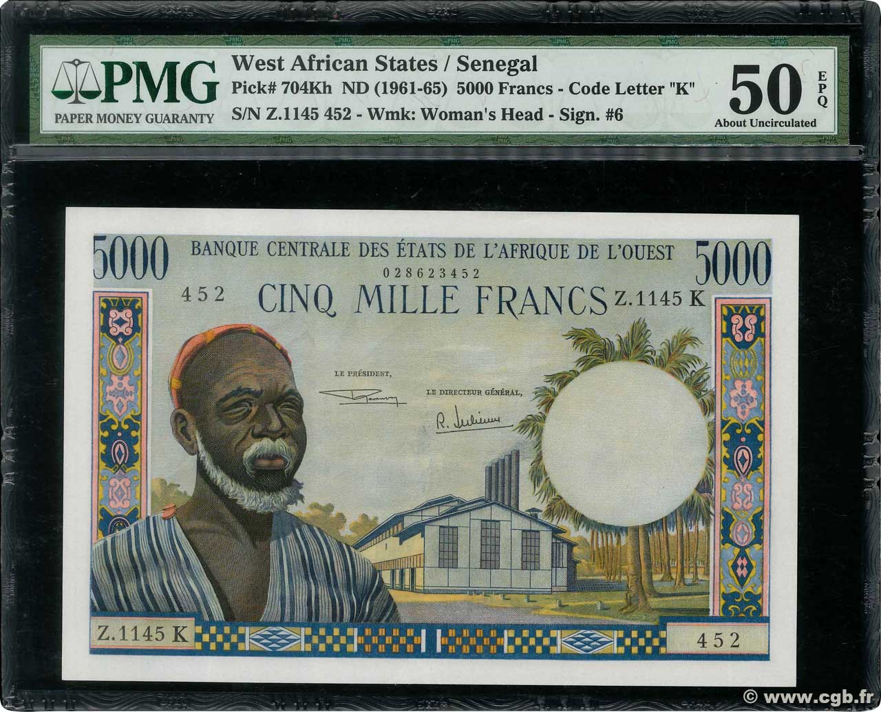 5000 Francs ÉTATS DE L AFRIQUE DE L OUEST  1969 P.704Kh SUP+