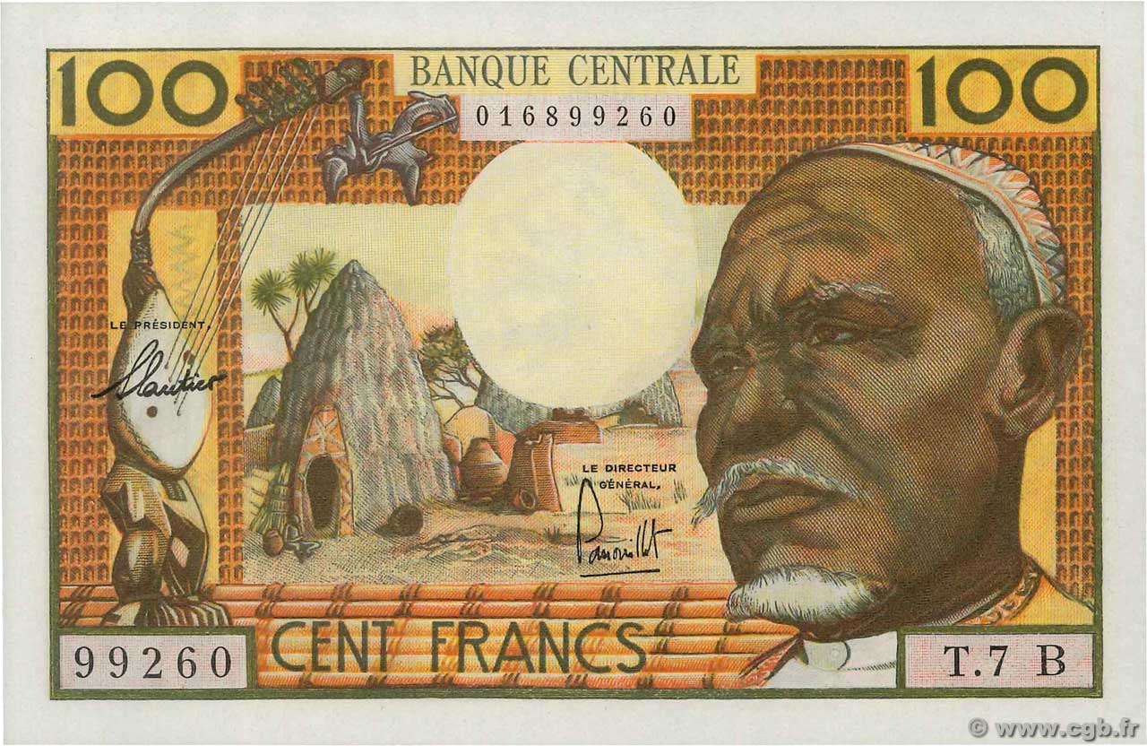 100 Francs EQUATORIAL AFRICAN STATES (FRENCH)  1963 P.03b UNC