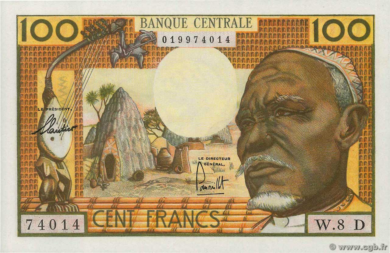 100 Francs ÉTATS DE L AFRIQUE ÉQUATORIALE  1963 P.03d pr.NEUF