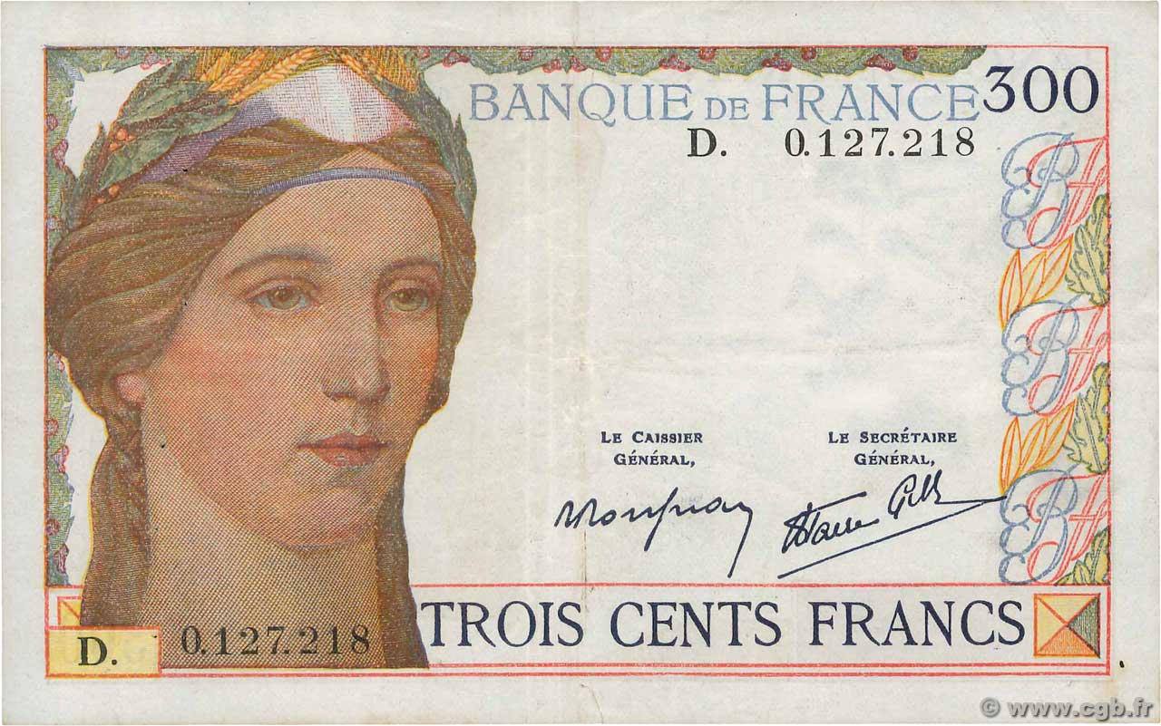 300 Francs FRANCE  1938 F.29.01 pr.TTB