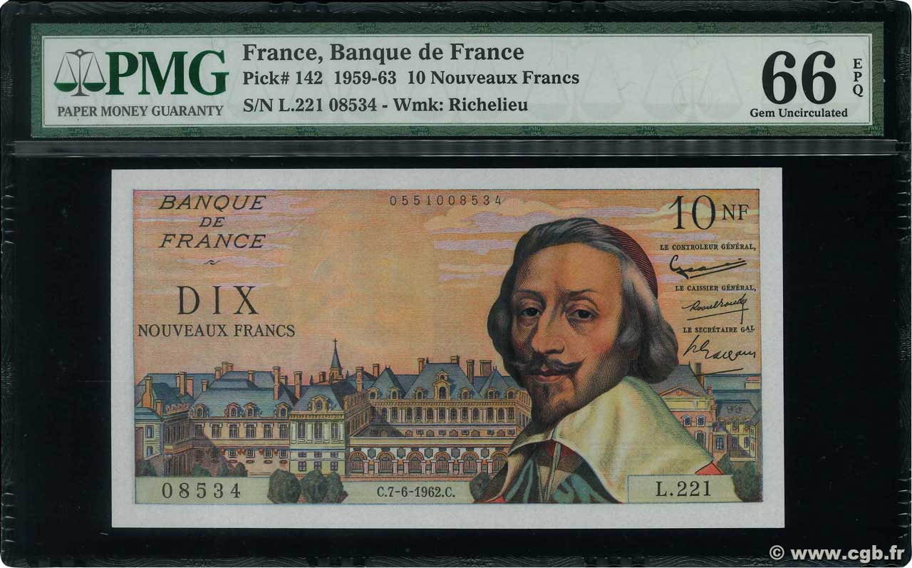 10 Nouveaux Francs RICHELIEU FRANCIA  1962 F.57.19 FDC