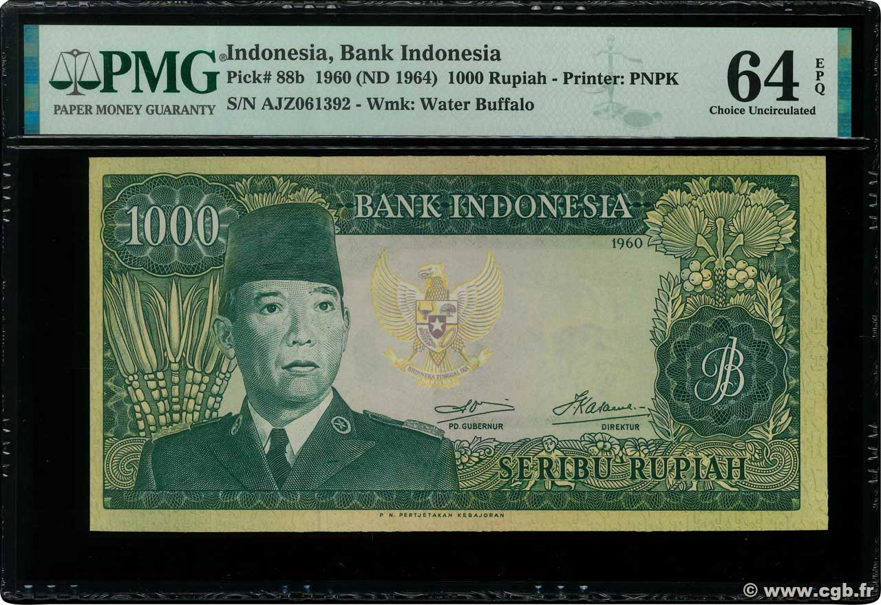 1000 Rupiah INDONESIA  1960 P.088b SC+