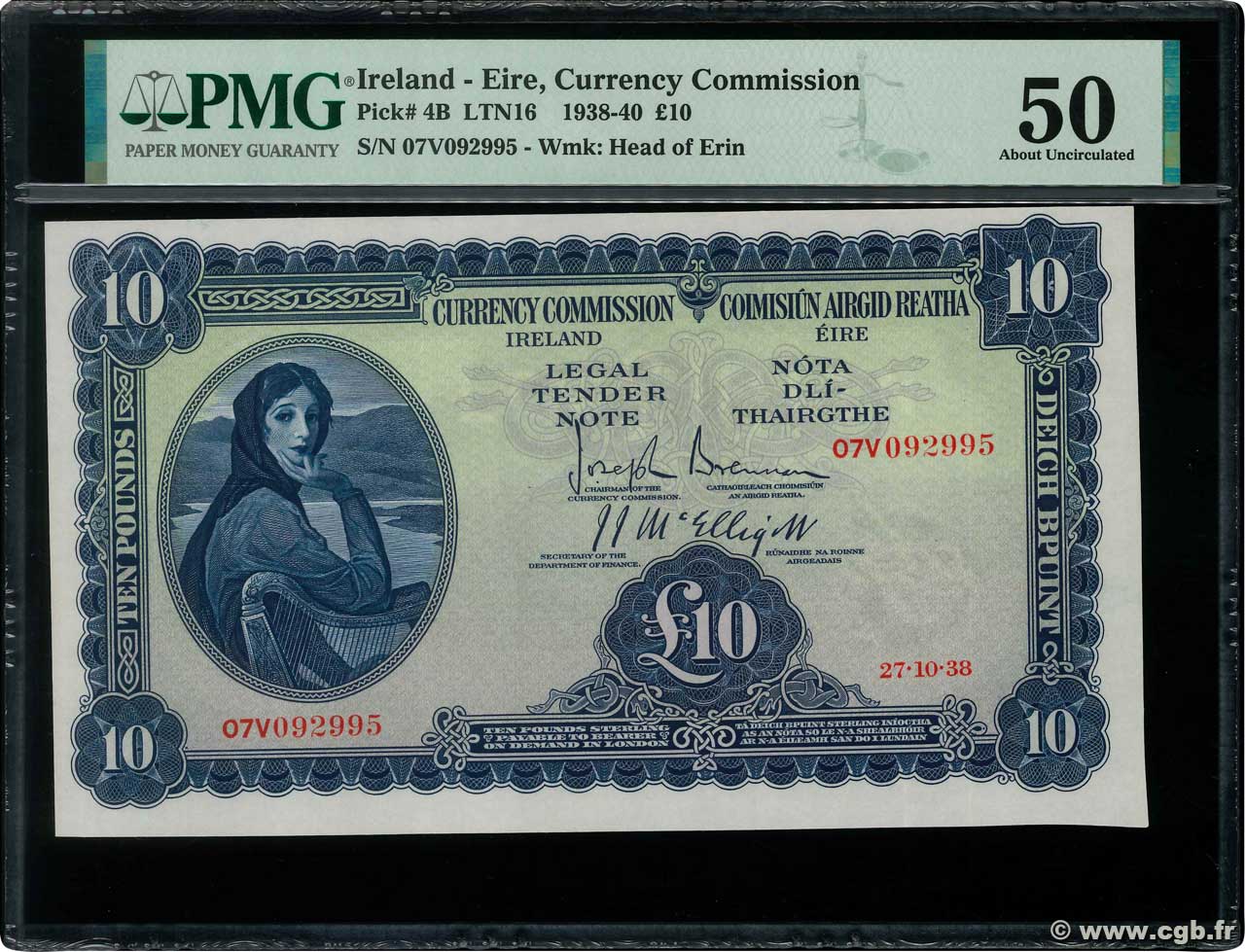 10 Pounds IRLAND  1938 P.004B VZ+