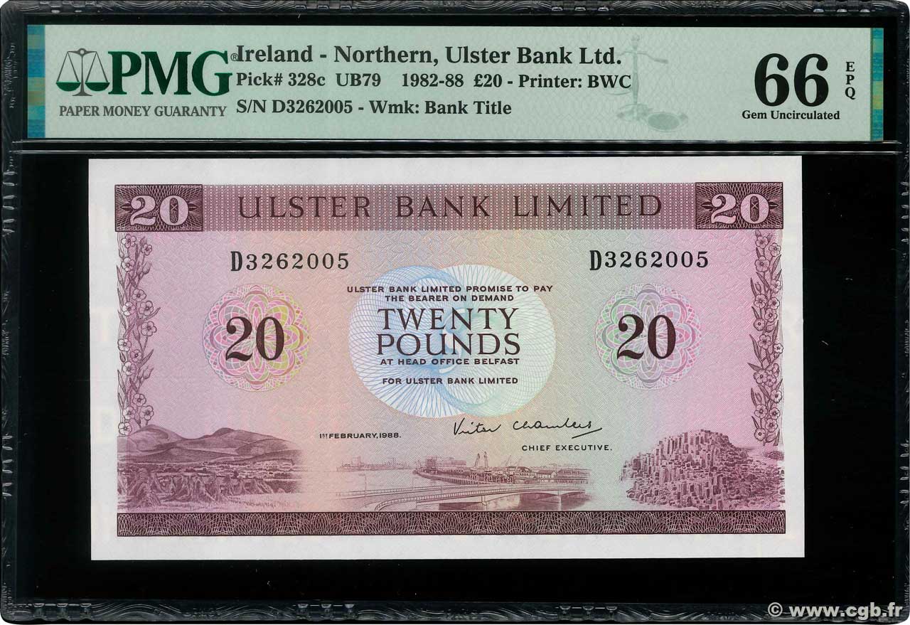 20 Pounds NORTHERN IRELAND  1988 P.328c FDC