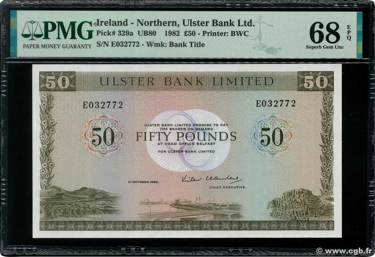 50 Pounds NORTHERN IRELAND  1982 P.329a UNC