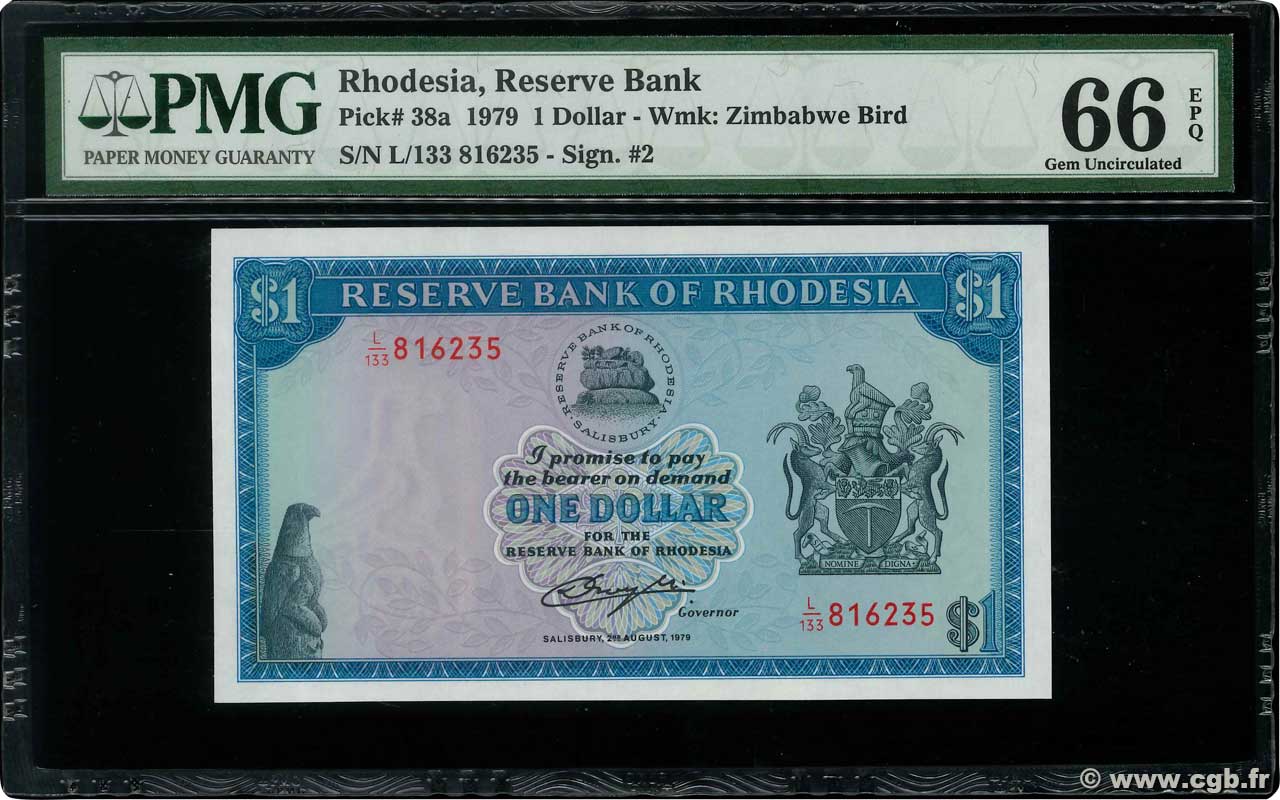 1 Dollar RHODESIEN  1979 P.38a ST