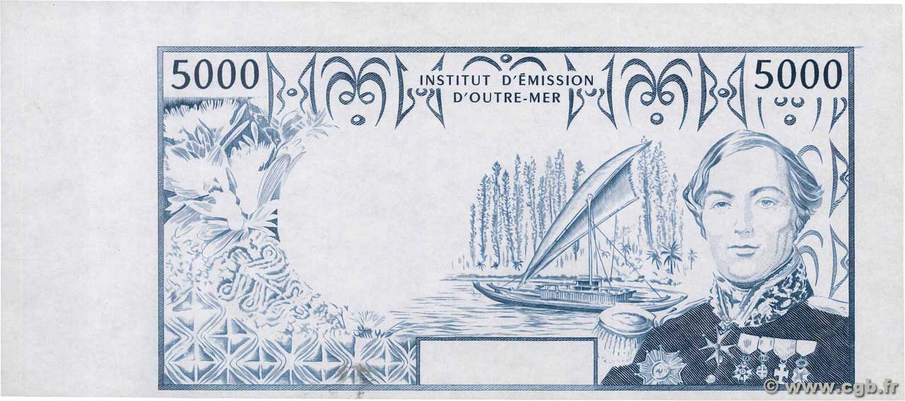 5000 Francs Épreuve TAHITI Papeete 1971 P.28e SPL
