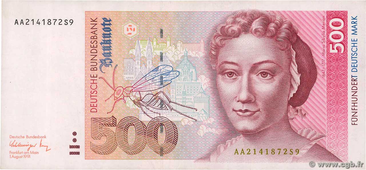 500 Deutsche Mark GERMAN FEDERAL REPUBLIC  1991 P.43a BB