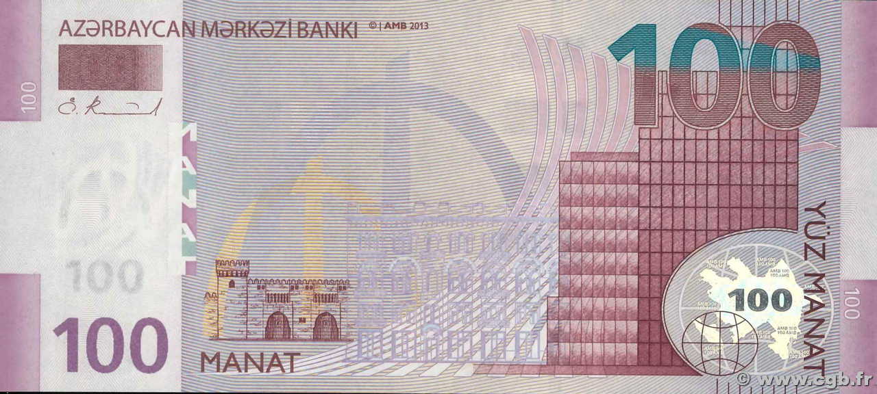 100 Manat AZERBAIJAN  2013 P.36a UNC