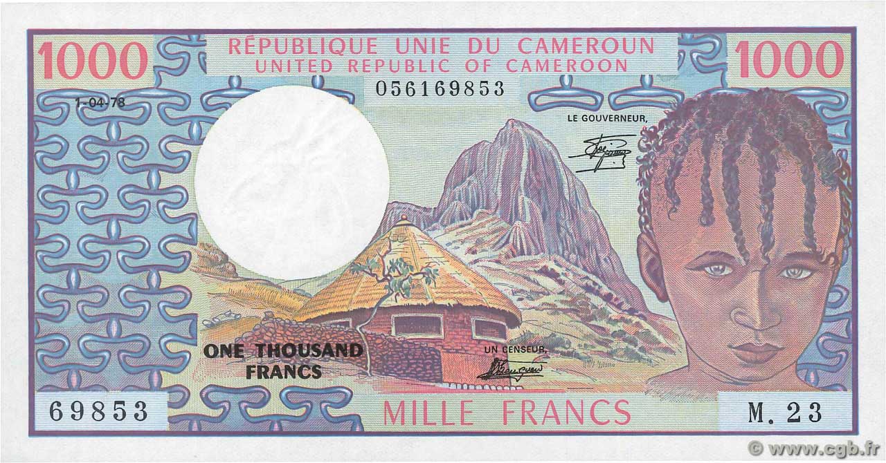 1000 Francs CAMERUN  1978 P.16c FDC