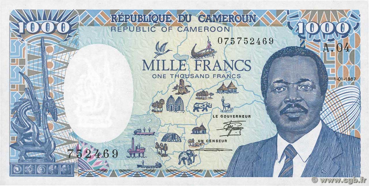 1000 Francs CAMEROUN  1987 P.26a NEUF