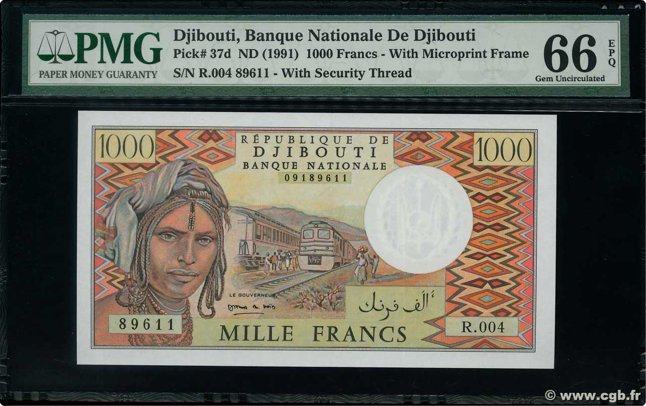 1000 Francs YIBUTI  1991 P.37d FDC