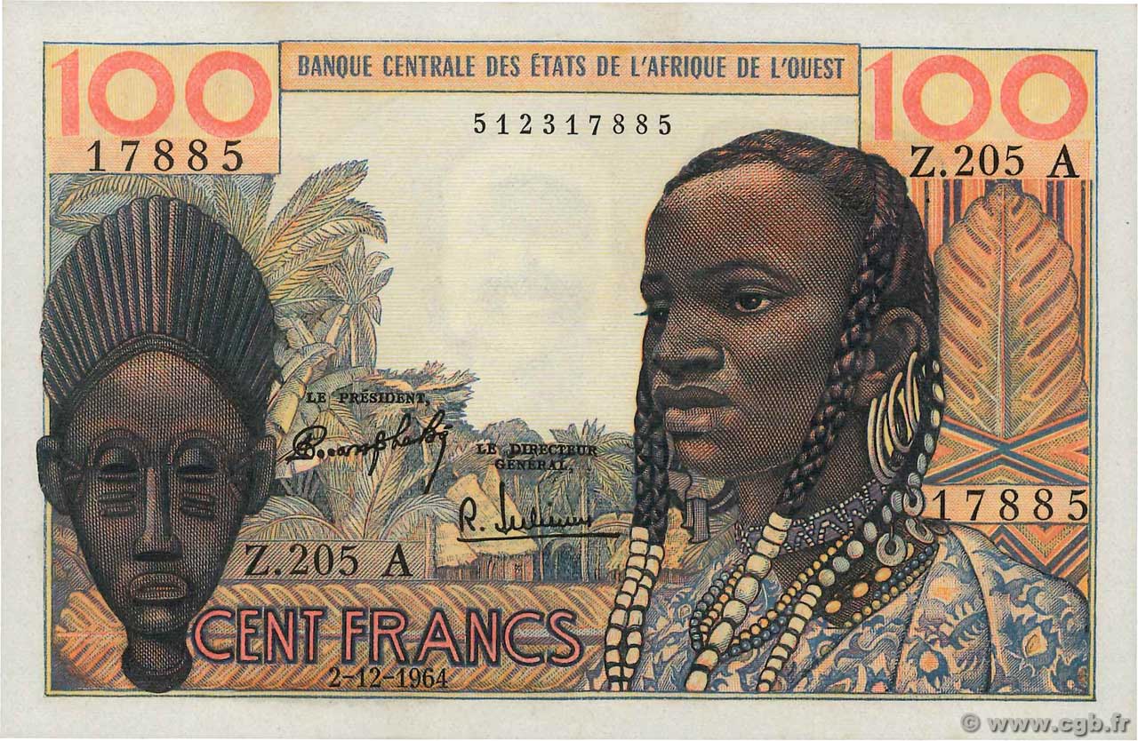 100 Francs ÉTATS DE L AFRIQUE DE L OUEST  1964 P.101Ad SPL+