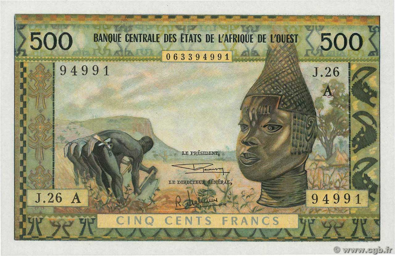 500 Francs ÉTATS DE L AFRIQUE DE L OUEST  1969 P.102Af pr.NEUF