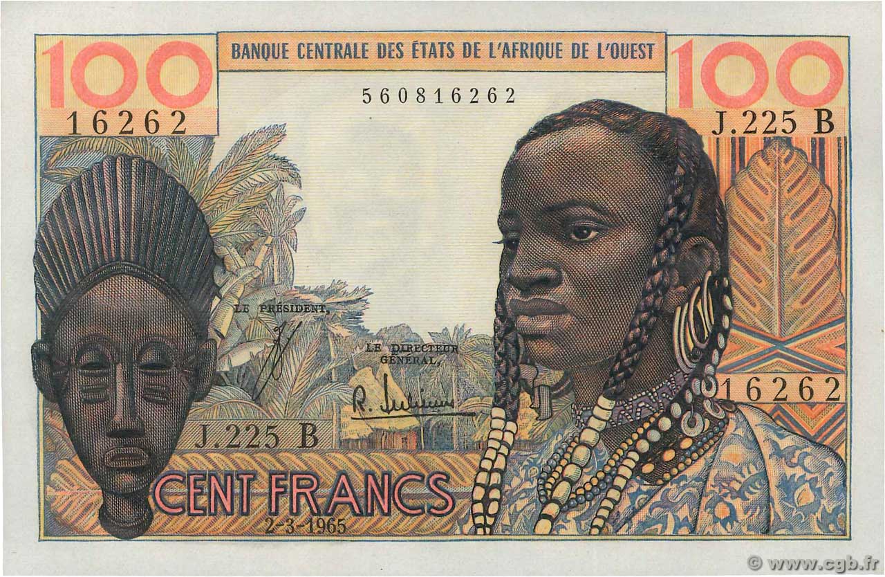 100 Francs ÉTATS DE L AFRIQUE DE L OUEST  1965 P.201Be pr.NEUF